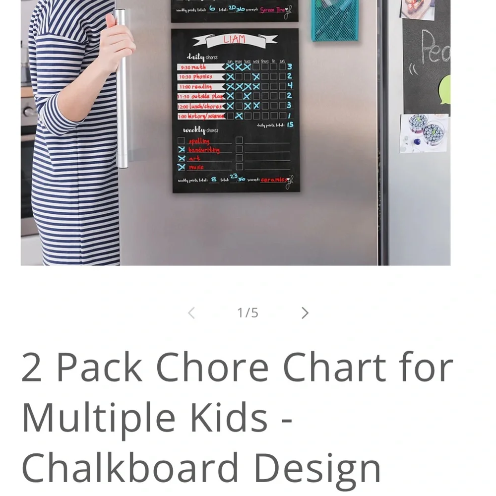 Daily and Weekly Chore Calendar (pack of 2). Excellent condition, Used once.